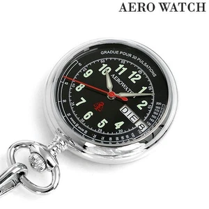 Aerowatch Nurse Pocket Watch Pulse Meter Quartz Analog Black Swiss Made New - Picture 1 of 7