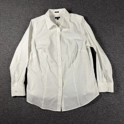 Talbots Wrinkle Resistant White Button Up Shirt Women's Top Blouse SZ 14W Petite - Image 1 of 4