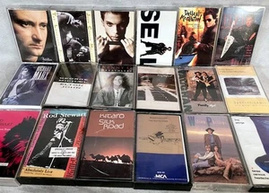 18 CASSETTE TAPE Lot 80s 90s ROCK Singer MUSIC Male VOCALIST Pop - Picture 1 of 2