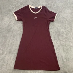 Stussy Dress Women XS Burgundy Stretchy Streetwear Long Skate Logo Casual USA - Picture 1 of 11
