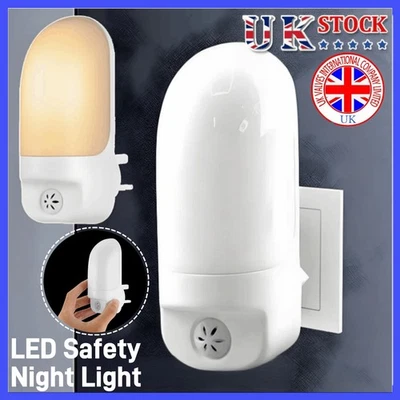 Automatic LED Night Light Plug in Energy Saving Dusk Dawn Sensor Kids Warm Light