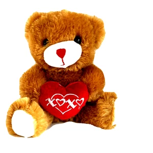 Dan Dee 9" Gold TEDDY BEAR Stuffed Plush Animal XOXO Kisses & Hugs Valentines - Picture 1 of 9