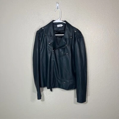 Chaqueta de motocicleta R LABEL 100 % más suave de cuero sintético con bolsillos con cremallera verde XL Foto 1 de 4