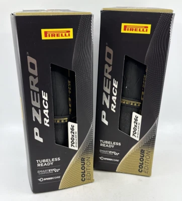 TWO Pirelli PZero Race Road Tire 700c 26mm GOLD TUBELESS SmartEVO SpeedCore PAIR - Image 1 of 4