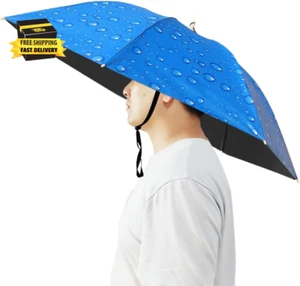 Umbrella Hat, 37 Inch Fishing Umbrella Hat Hands Free Foldable UV Protection Umb - Picture 1 of 6