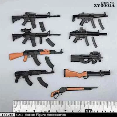 1/12 Gun Rifle Weapon Model For 6'' Male HT Action Figure Soldier Doll Toys 9PCS - Image 1 of 4