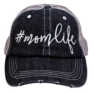 Mom Life #Momlife Embroidered Trucker Style Baseball Cap Hat - Picture 1 of 10
