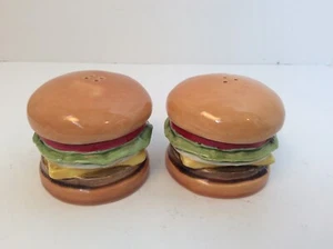 Vintage Hamburger Shaped Salt & Pepper Shakers - Picture 1 of 6