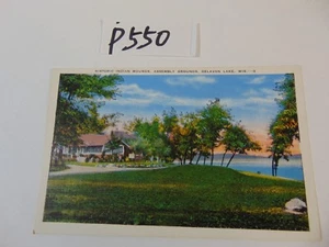 VINTAGE POSTCARD UN-POSTED DELAVAN LAKE WISCONSIN INDIAN MOUNDS ASSEMBLY GROUNDS - Picture 1 of 2