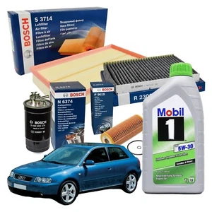 KIT TAGLIANDO OLIO + 4 FILTRI BOSCH AUDI A3 (8L1) 1.9 TDI KW 96 CV 130 - Imagen 1 de 9