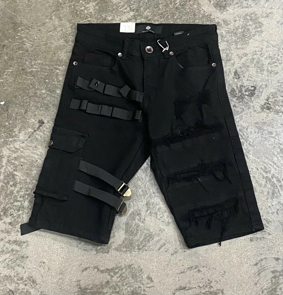 Pantalones cortos tácticos Focus Jet negros con correa para hombre talla 32 ¡Nuevos! Foto 1 de 1