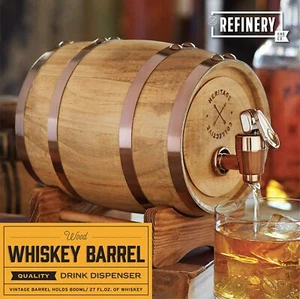 Refinería Madera Whisky Barril Decantador Cerveza Vino Bebida Dispensador Fiesta Bar - Imagen 1 de 10