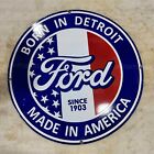 FORD DETROIT 30 INCHES ROUND ENAMEL SIGN