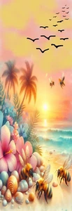 BEE'S ON BEACH, SEA SHELLS , FLOWERS, BIRDS,DOGS,CAT,FAIRIES-UNIQUE BOOKMARKS - Picture 1 of 1