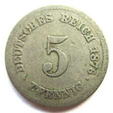 Cesarstwo Niemieckie 5 fenigów 1876 znak monety: "A" Berlin mały orzeł 