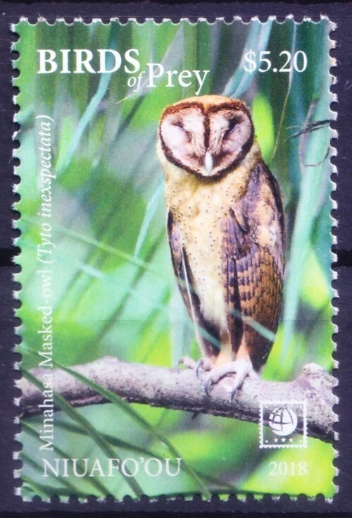 Niuafo ou 2018 MNH, Búho enmascarado Minahassa, Birds of Prey Foto 1 de 1