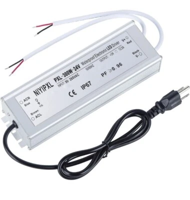 LED Driver 300 Watts(150W X2) 24V DC Transformer. Waterproof IP67 Supply 3 Prong - Image 1 of 4