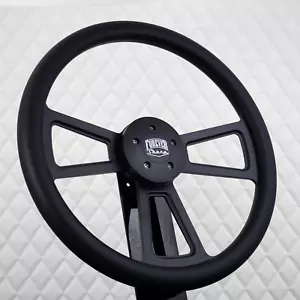 (T03) 18" Black Steering Wheel Big Rig Black Vinyl Kenworth & Peterbilt 2014+ - Picture 1 of 12