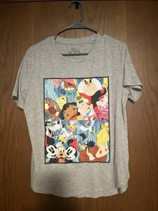 NWOT Disney 100 Size 15-17 XL T Shirt Grey Planet Gold Lilo & Stitch Mickey - Picture 1 of 4