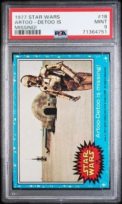 1977 Topps Star Wars Series 1 Artoo-Detoo is Missing! C-3PO RC #18 PSA 9 Mint - Image 1 of 4