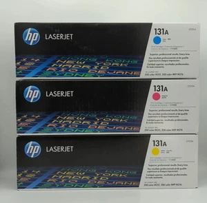 HP 131A 3-pack Cyan/Magenta/Yellow LaserJet Toner Cartridges CF211A CF212A CF213 - Picture 1 of 2