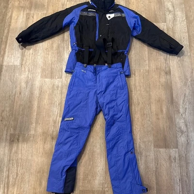 Spyder Ski Suit Bib Jacket Mens Large L Blue Insulated Matching - Image 1 of 4