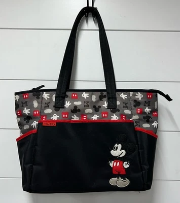 Disney Baby - Mickey Mouse - Used - Baby Diaper Bag - Girls/Boys - Black & Red - Image 1 of 4