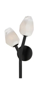 Aplique de pared LED ET2 E32792-93 Blossom 2 luces 19" de alto - negro Foto 1 de 4