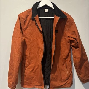 WLKN Canadian Jacket Orange Youth 14 Collared Zip Street wear Quilted Inside - Picture 1 of 11
