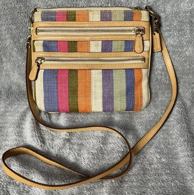 Bolsa tiracolo Coach Legacy arco-íris bronzeada vintage Y2K - Imagem 1 de 4