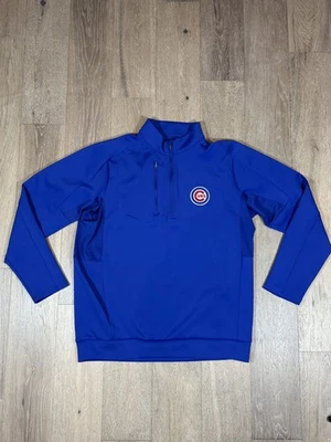 Мужской пуловер Antigua Chicago Cubs XL синий на четверть молнии - Изображение 1 из 4