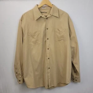Cypress Grove Shirt Mens XL Tan Silk Blend Button Down Business Casual Career - Picture 1 of 7