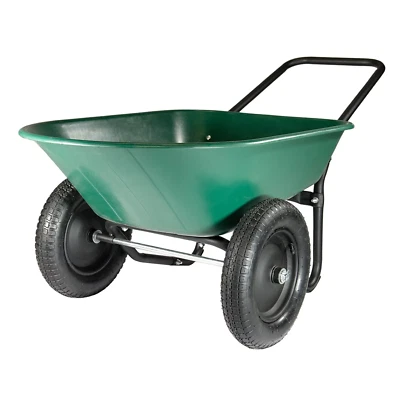 Carrinho utilitário Marathon Yard Rover 2 pneus carrinho de mão para jardim, verde - Imagem 1 de 4