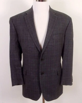 EUC Jos. A. Bank Signature Gray Navy Wool & Silk Blazer Sportcoat Dual Vent 44 R - Image 1 of 4