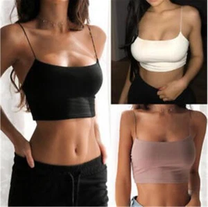 Mujeres Sexy Correa de Espagueti Sin mangas Camisa Chaleco Prendas para el torso sin mangas Prendas para el torso recortadas de verano - Imagen 1 de 25