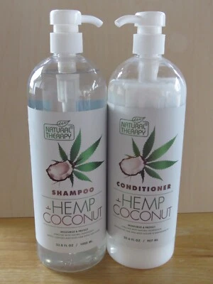 CHAMPÚ COCO CÁÑAMO TERAPIA NATURAL 33,8 OZ Y ACONDICIONADOR 30,6 OZ LITROS Foto 1 de 3