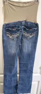 WALLFLOWERS women MATERNITY JEANS size 11 FANCY POCKETS STRETCH BELLY distressed - Picture 1 of 2