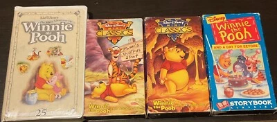 VHS Video Tapes Lot of 4 Disney Winnie The Pooh Shows Adventures Piglet Tigger  Foto 1 de 4