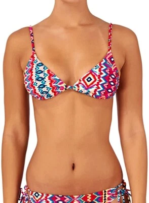 Roupa de banho feminina Roxy multicolorida biquíni top halter string estampada tamanho P - Imagem 1 de 3