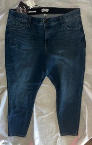 Ava & Viv Womens Plus Size Mid-Rise Skinny Jeans Midweight Sz 20 Dark Wash - Picture 1 of 6