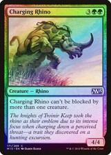 Charging Rhino FOIL Magic 2015 / M15 NM Green Common MAGIC MTG CARD ABUGames