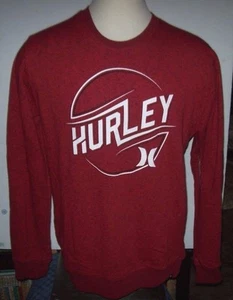 New Hurley heather maroon red sweatshirt long sleeve crew neck sweat shirt sz XL - Picture 1 of 1