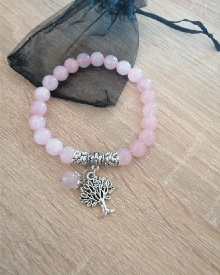 Bracelet quartz rose élastique  - Photo 1/1