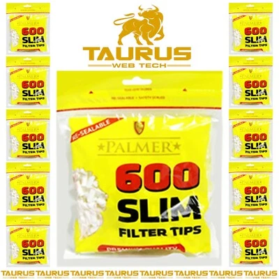 15000 x PALMER Tobacco Filters SLIM Tips Resealable New Bag Smoking UK FREE P&P - Image 1 of 4