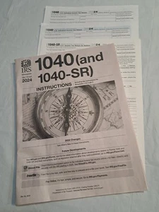 2024 IRS 1040 Steuererklärung Anleitungsheft US Gov Druckerei 1040 Formulare - Bild 1 von 4