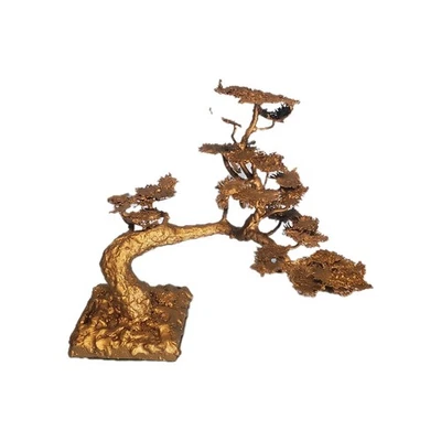 Escultura de árbol bonsái de metal firmada por Ben Brutalist 1977 14x11 vintage Foto 1 de 4