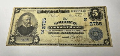 1902 National Currency $5 Limeric National Bank Maine Low number 6468 - Image 1 of 4