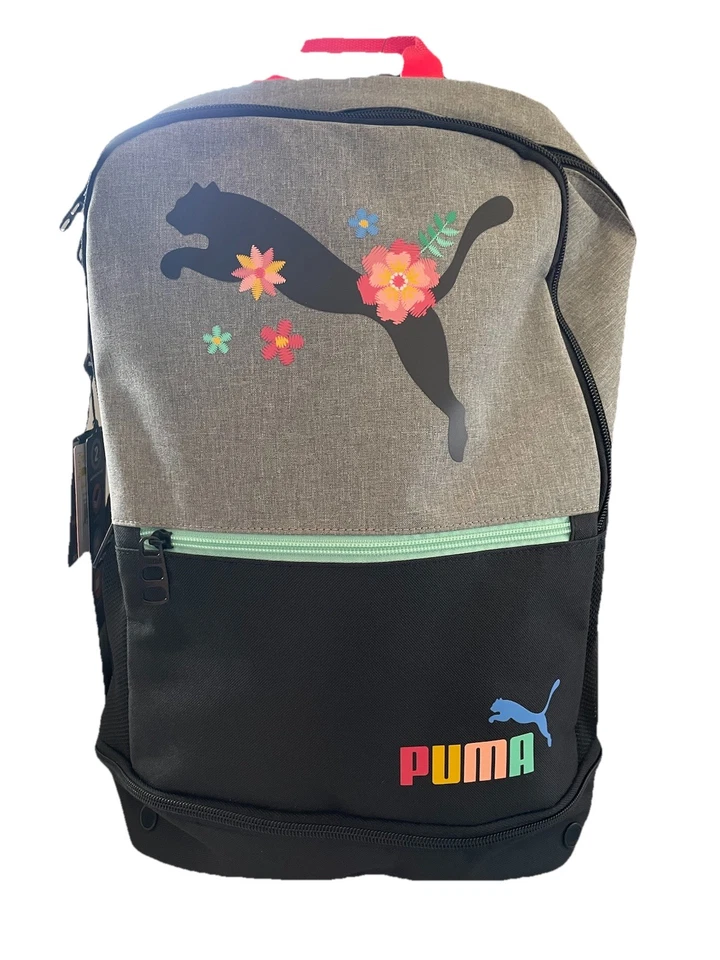 PUMA Eclipse 18.5" Backpack w/ 15" Laptop Sleeve - Gray/Black/Floral