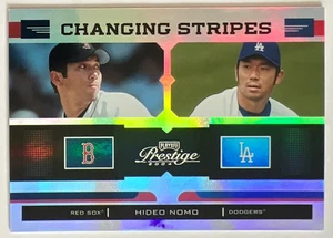 Hideo Nomo 2004 Prestige Changing Stripes Holo Foil #’D 47/50 #CS-4 Dodgers ESE - Bild 1 von 3