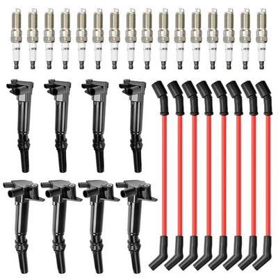 Bobina de encendido para Ford F-250 F-350 E-450 UF865 UF834,8 + 16 bujías + 8 cables Foto 1 de 4